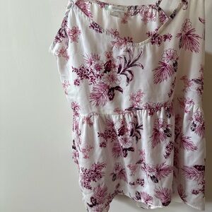 Shimera Women's White/Pink Floral Print Tank Top and Pants